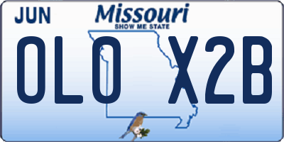 MO license plate OL0X2B