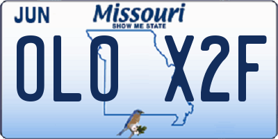 MO license plate OL0X2F