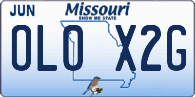 MO license plate OL0X2G