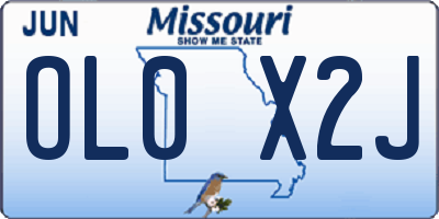 MO license plate OL0X2J