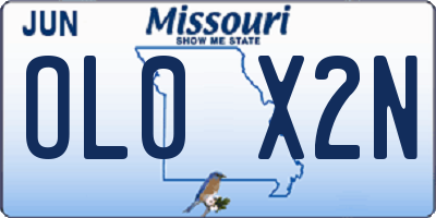 MO license plate OL0X2N