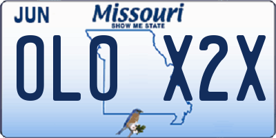 MO license plate OL0X2X