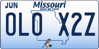 MO license plate OL0X2Z