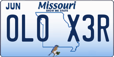 MO license plate OL0X3R