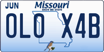 MO license plate OL0X4B
