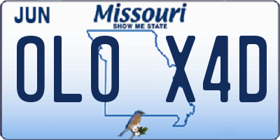 MO license plate OL0X4D