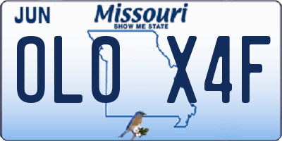 MO license plate OL0X4F