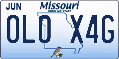 MO license plate OL0X4G