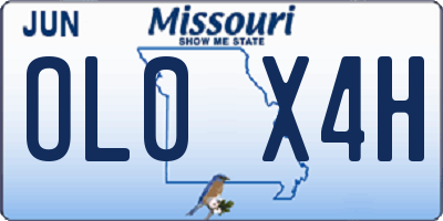 MO license plate OL0X4H