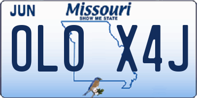MO license plate OL0X4J