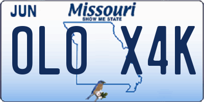 MO license plate OL0X4K