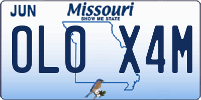 MO license plate OL0X4M