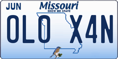 MO license plate OL0X4N