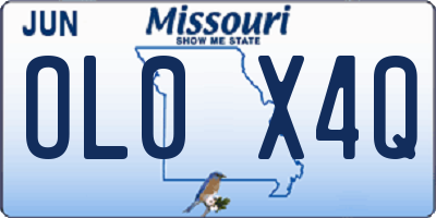 MO license plate OL0X4Q