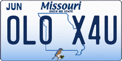MO license plate OL0X4U