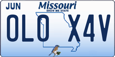 MO license plate OL0X4V