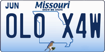 MO license plate OL0X4W
