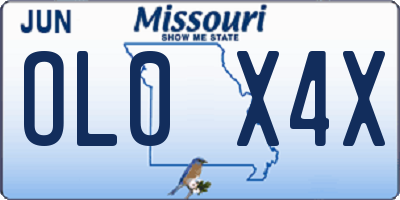 MO license plate OL0X4X