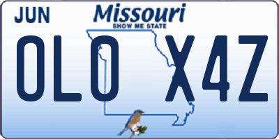 MO license plate OL0X4Z