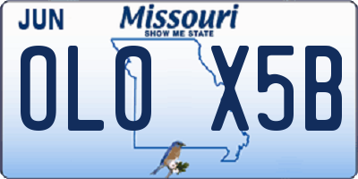 MO license plate OL0X5B
