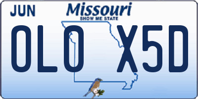 MO license plate OL0X5D