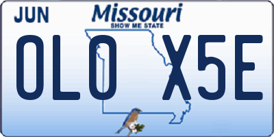 MO license plate OL0X5E