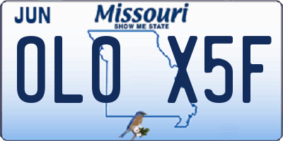 MO license plate OL0X5F