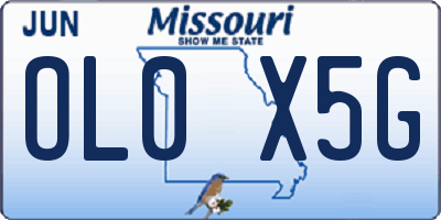 MO license plate OL0X5G