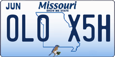 MO license plate OL0X5H