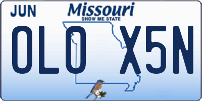 MO license plate OL0X5N