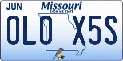 MO license plate OL0X5S