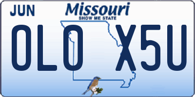 MO license plate OL0X5U