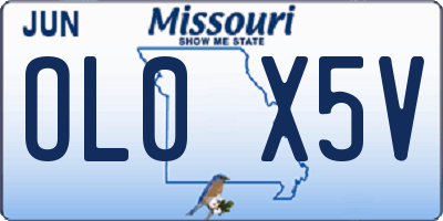 MO license plate OL0X5V