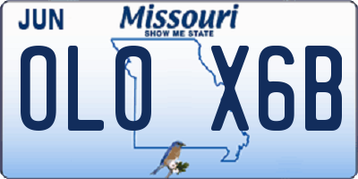 MO license plate OL0X6B