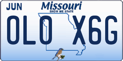 MO license plate OL0X6G