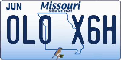 MO license plate OL0X6H