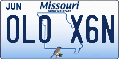 MO license plate OL0X6N