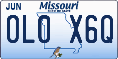 MO license plate OL0X6Q