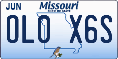 MO license plate OL0X6S