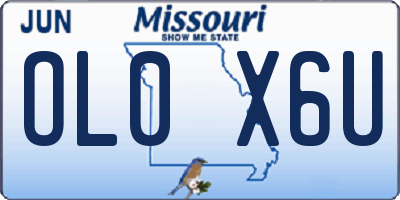 MO license plate OL0X6U