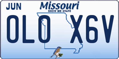 MO license plate OL0X6V