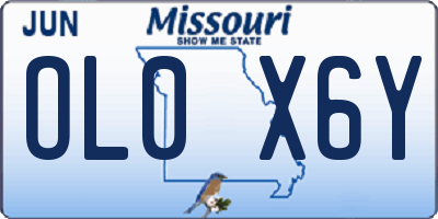 MO license plate OL0X6Y