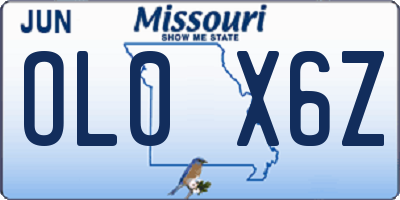 MO license plate OL0X6Z