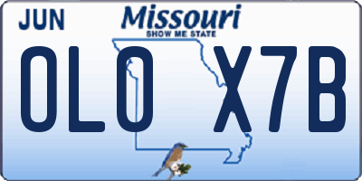 MO license plate OL0X7B