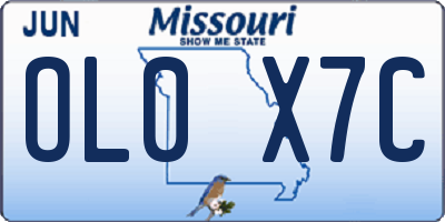 MO license plate OL0X7C