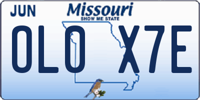 MO license plate OL0X7E