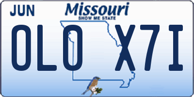 MO license plate OL0X7I