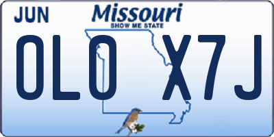 MO license plate OL0X7J