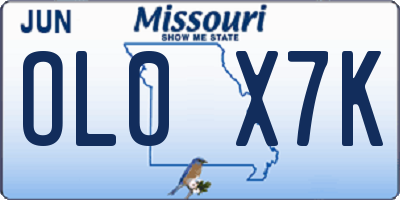 MO license plate OL0X7K