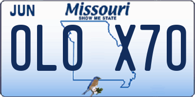 MO license plate OL0X7O